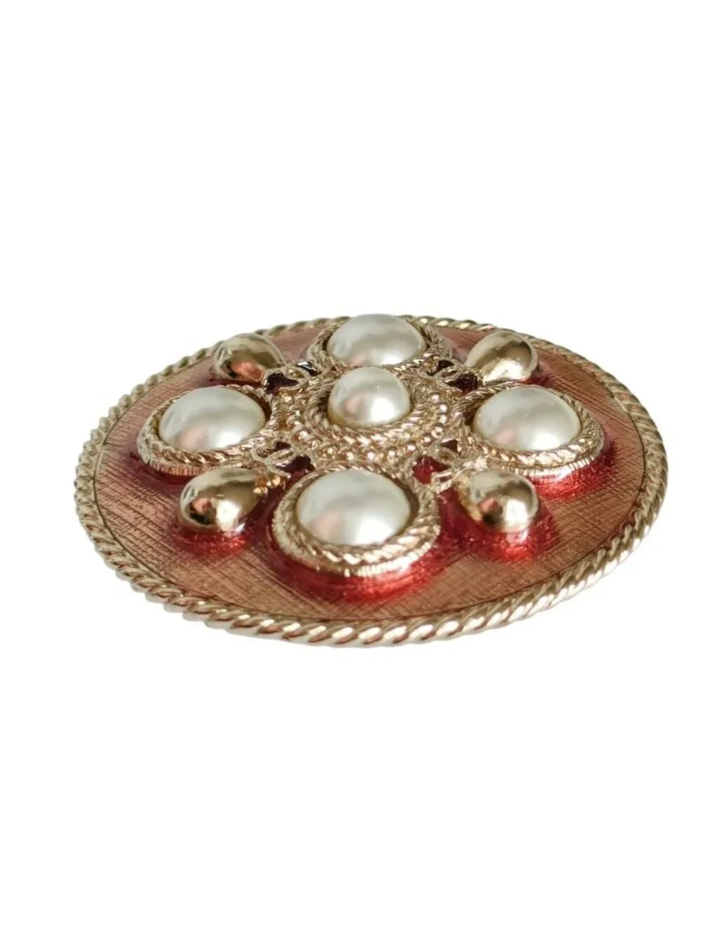 Chanel Pearl Motif Pin Brooch Gold
